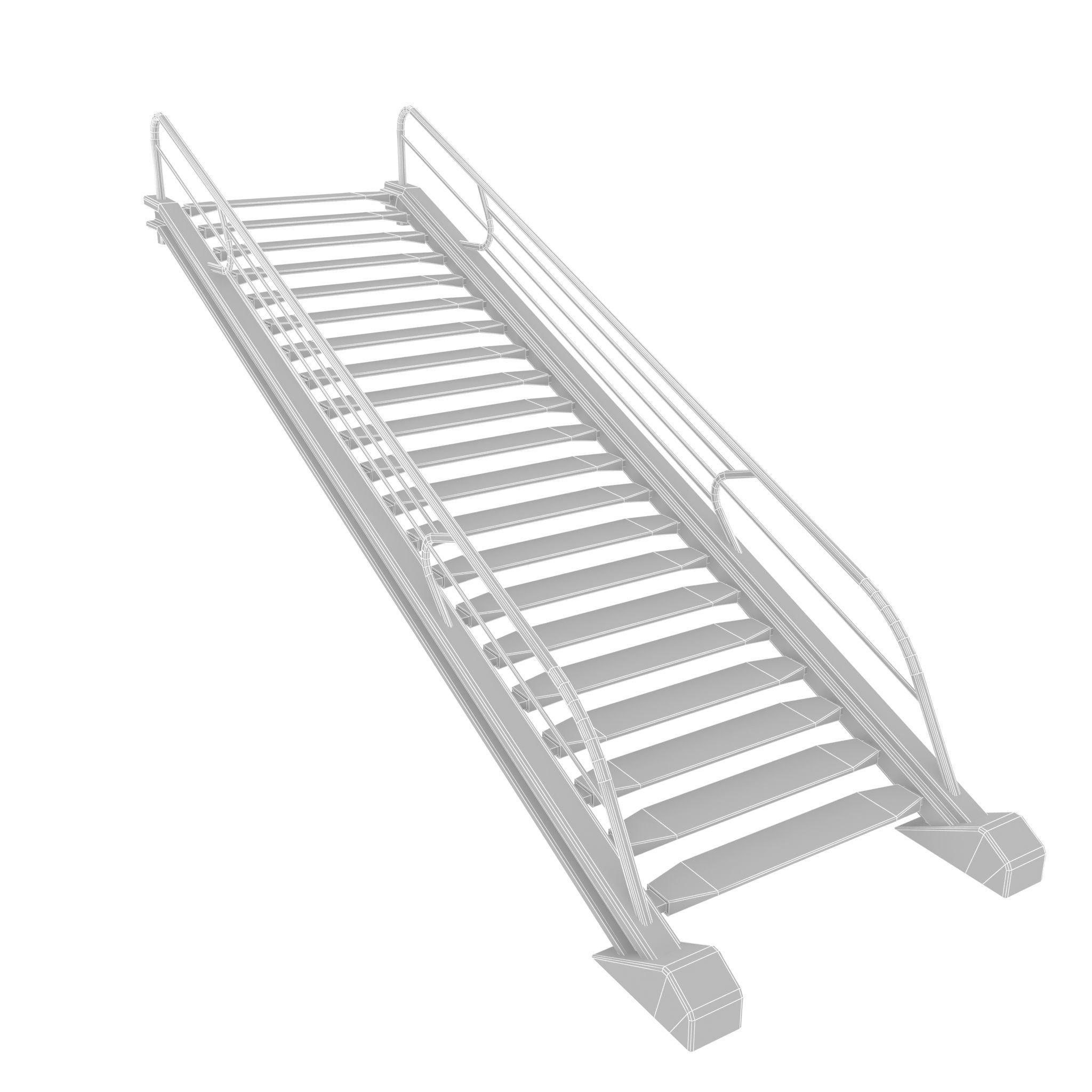 Stairs ladder shelf Low-poly 3D model_7