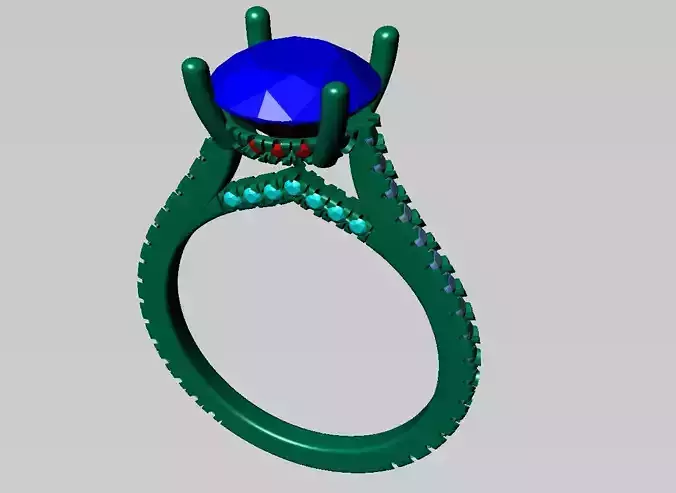 Template for design of 3d ring jewelry