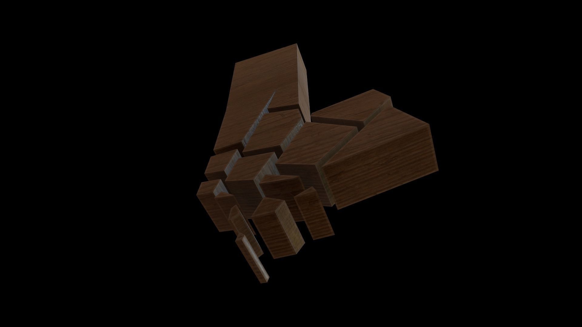 FONT-082 Letter J Low-poly 3D model_5