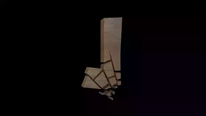 FONT-082 Letter J Low-poly 3D model