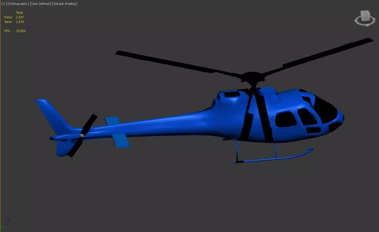 helicopter low poly model 3D model_0