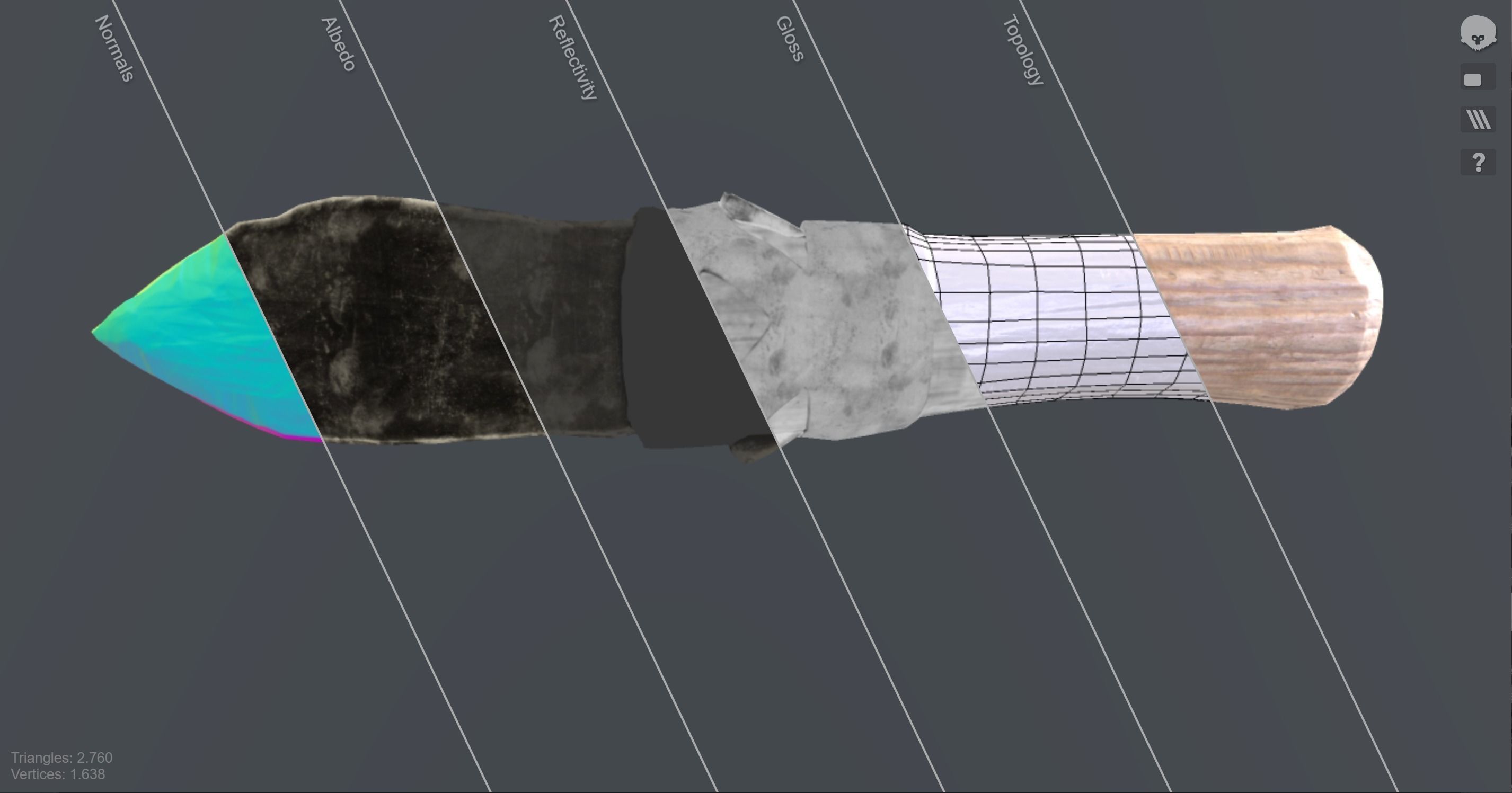Stone Knife 3D model   Low-poly 3D model_1