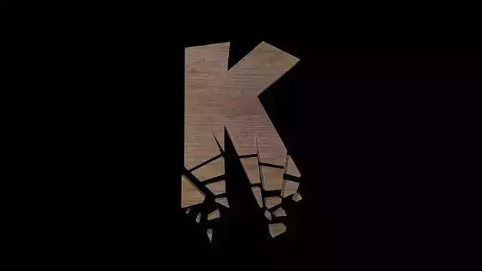 FONT-083 Letter K Low-poly 3D model