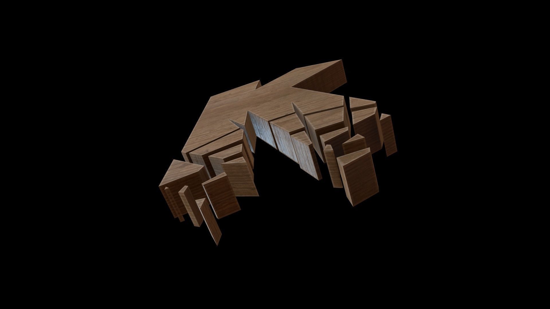 FONT-083 Letter K Low-poly 3D model_3