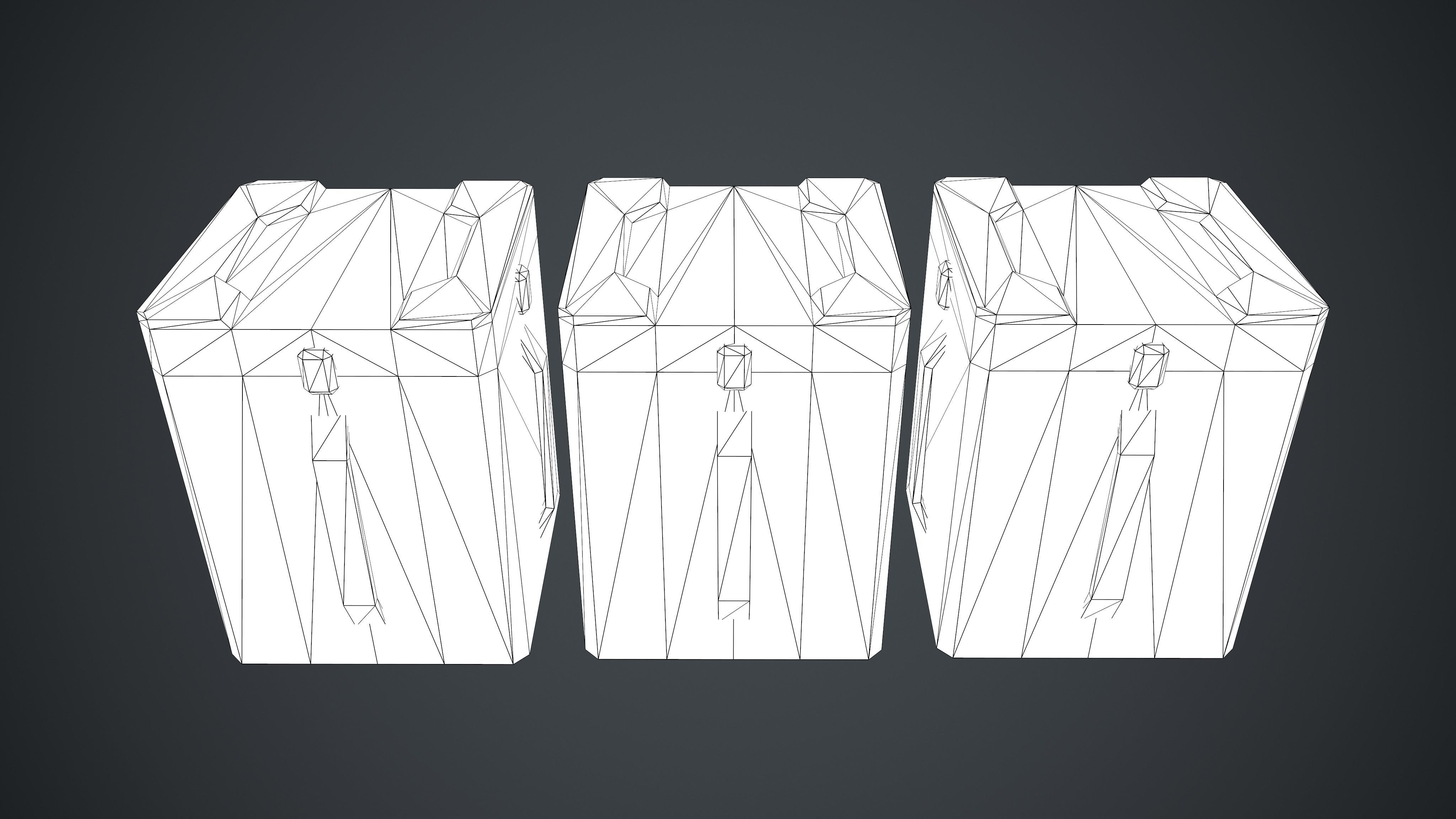 Sci-Fi Box Barrel Props Pack Low-poly 3D model_7