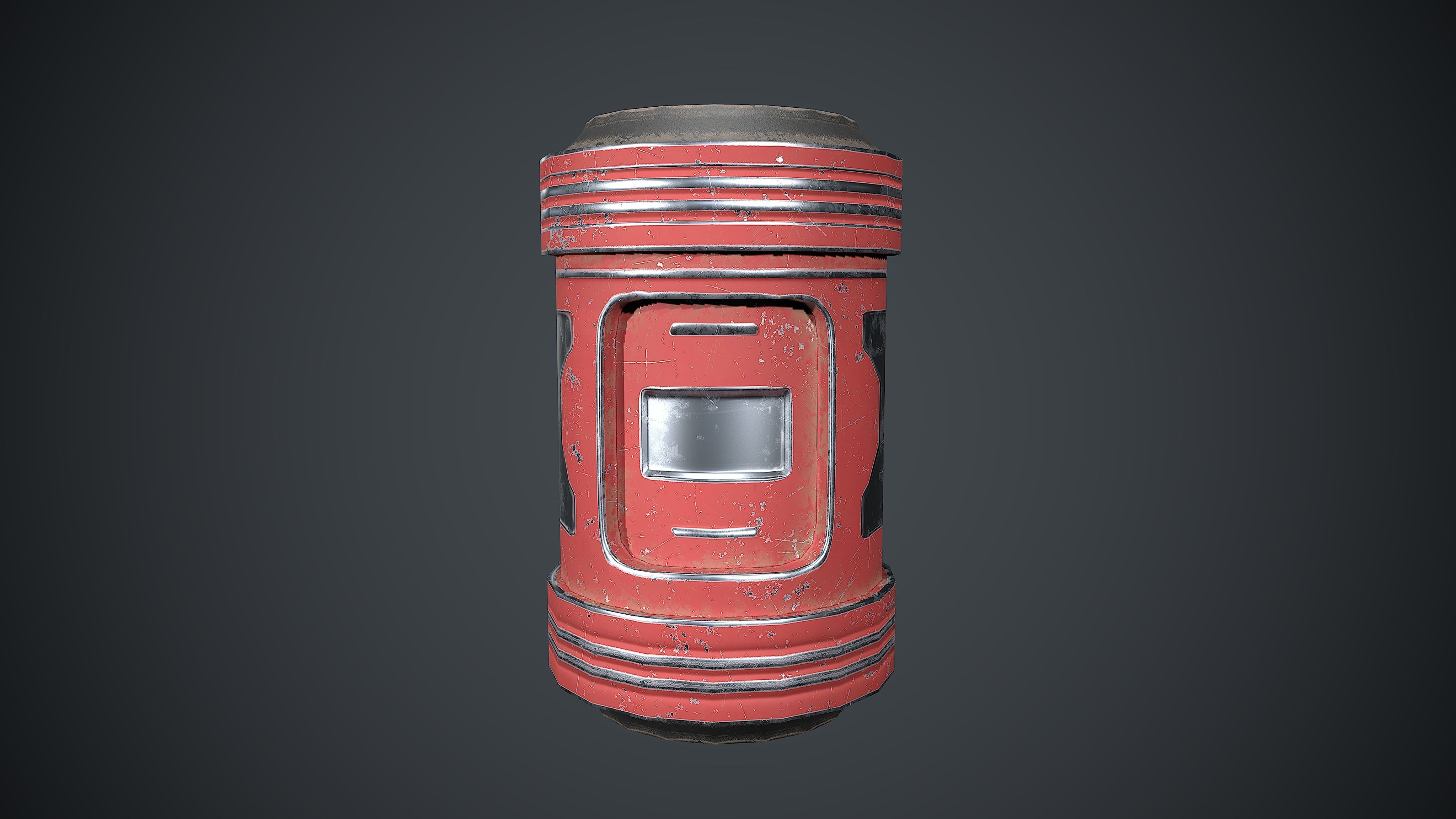 Sci-Fi Box Barrel Props Pack Low-poly 3D model_19