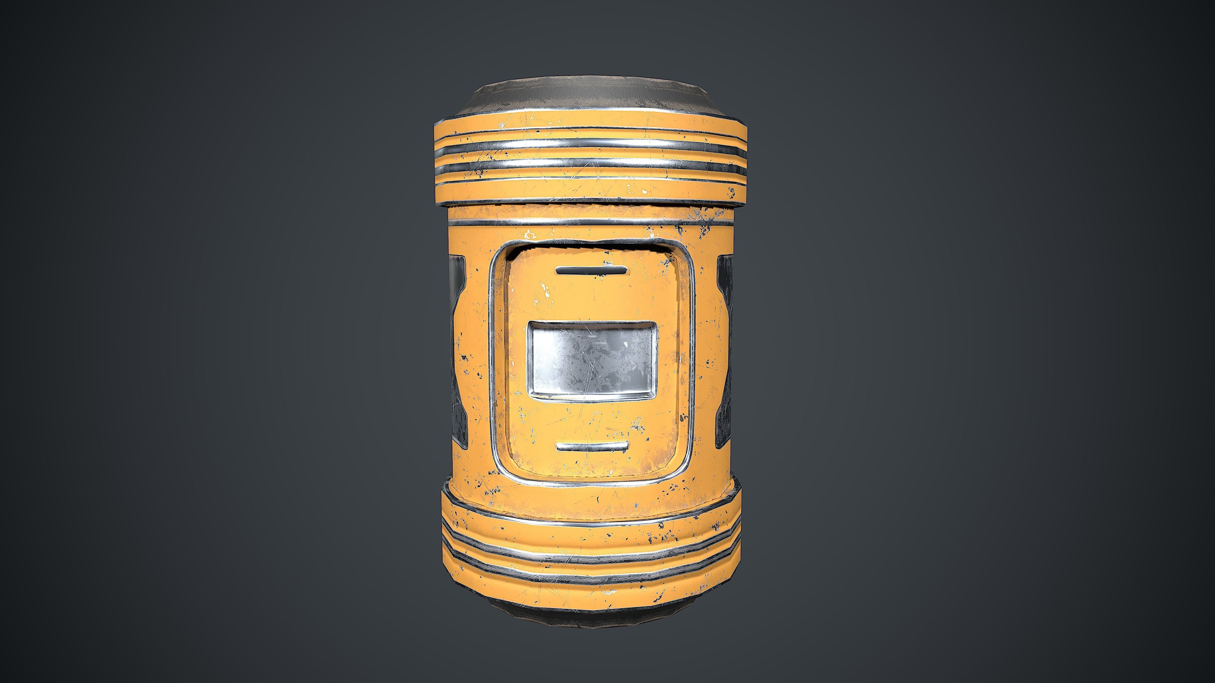 Sci-Fi Box Barrel Props Pack Low-poly 3D model_18