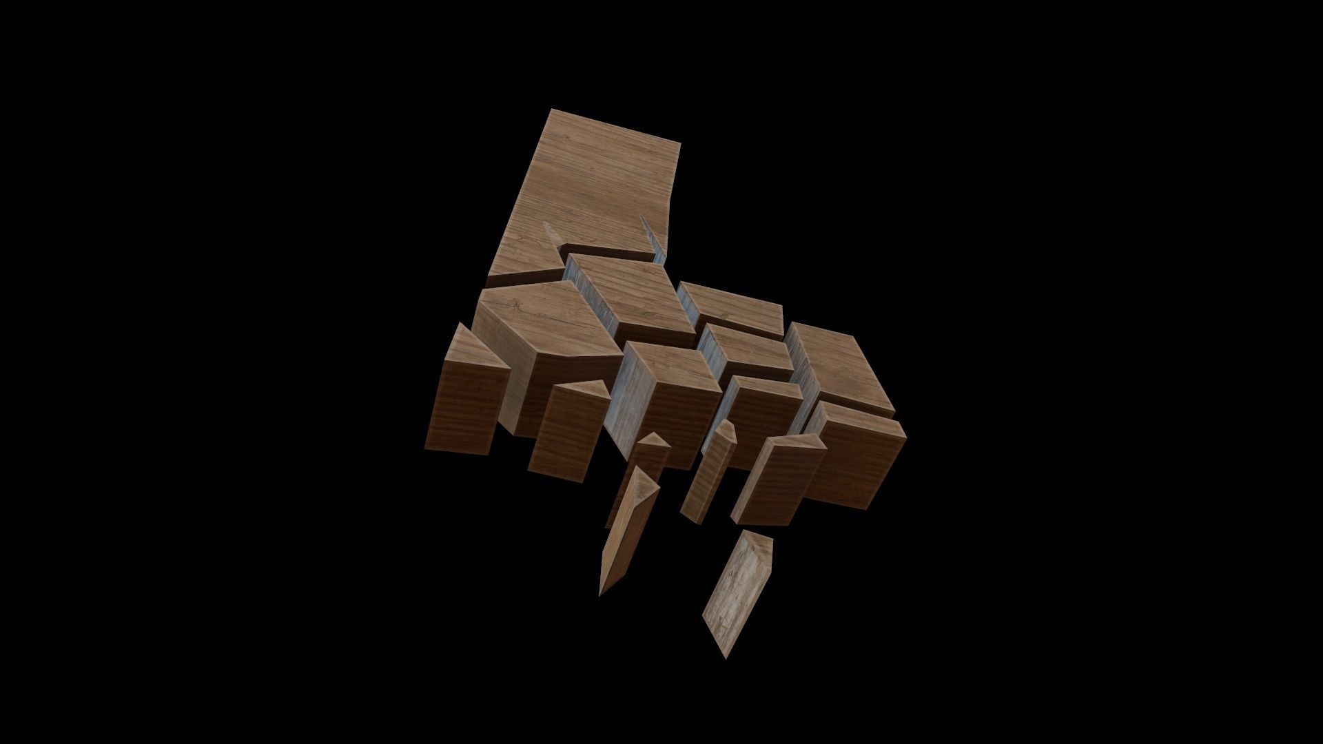 FONT-084 Letter L Low-poly 3D model_3