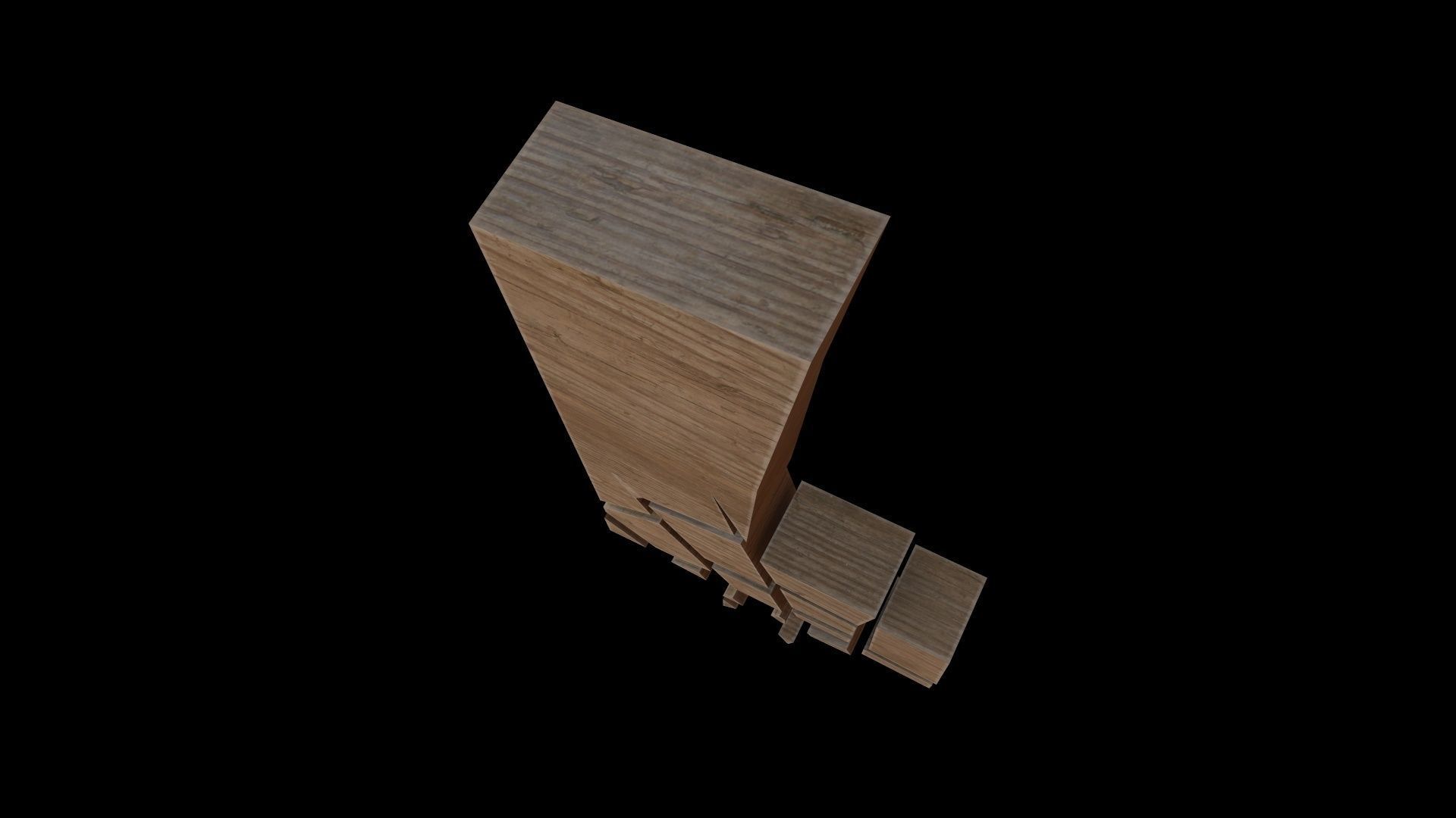 FONT-084 Letter L Low-poly 3D model_5