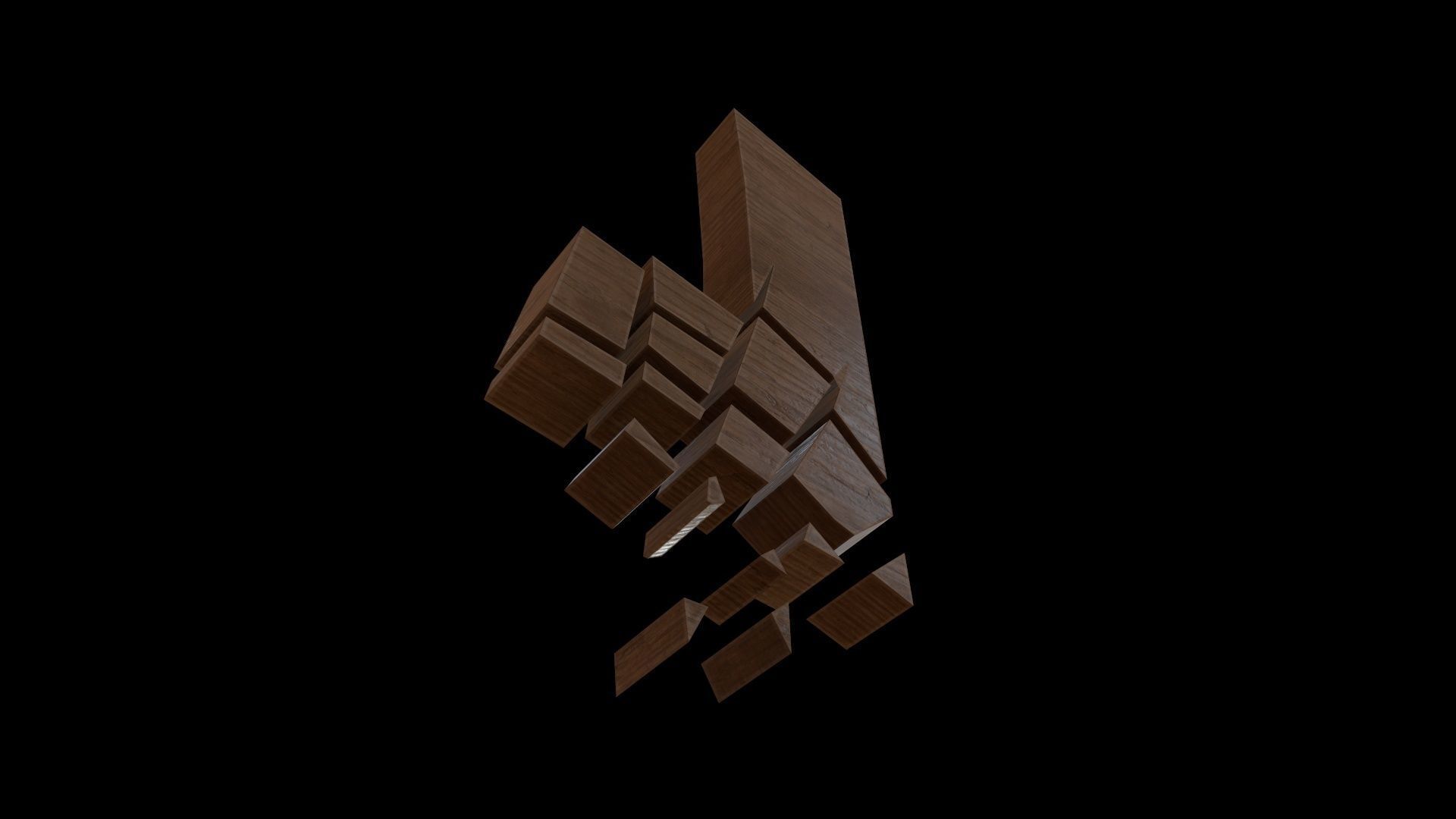 FONT-084 Letter L Low-poly 3D model_4