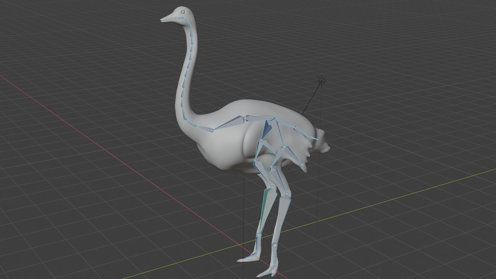 Ostrich low poly fully rigged Low-poly 3D model_9