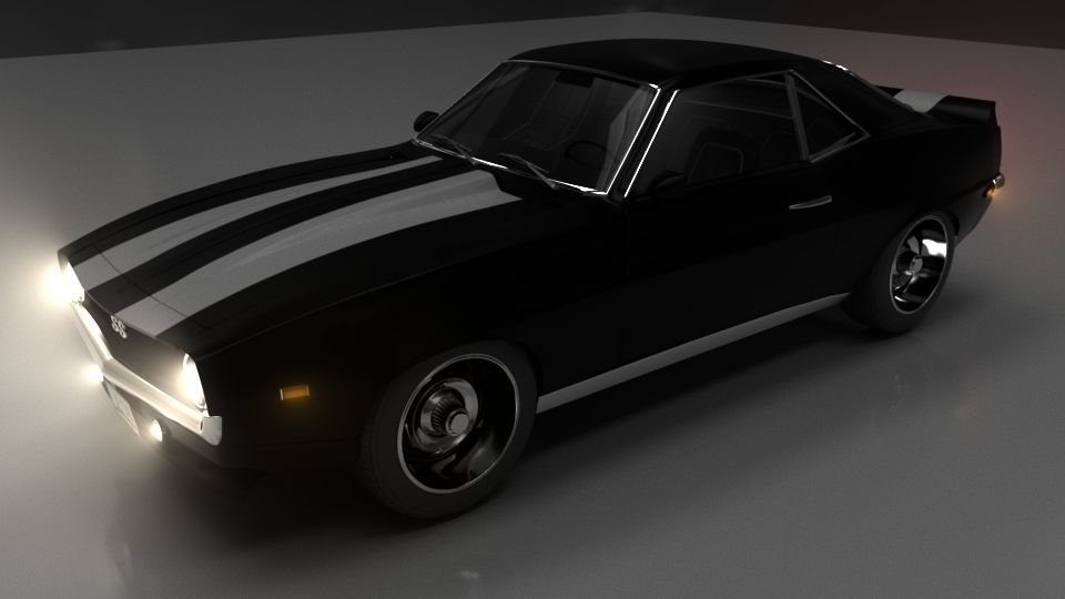 Chevrolet Camaro SS 1969 Rigged 3D model_6