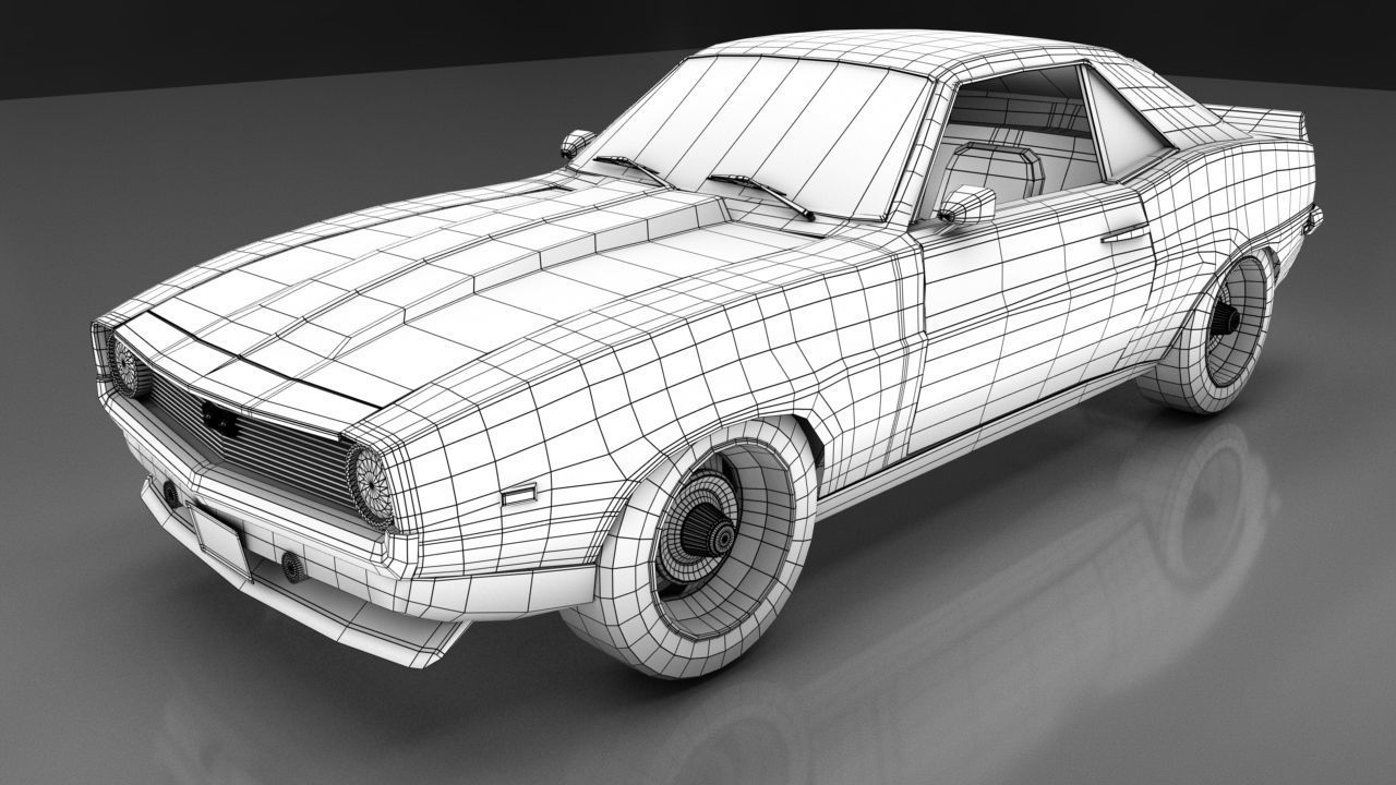 Chevrolet Camaro SS 1969 Rigged 3D model_11
