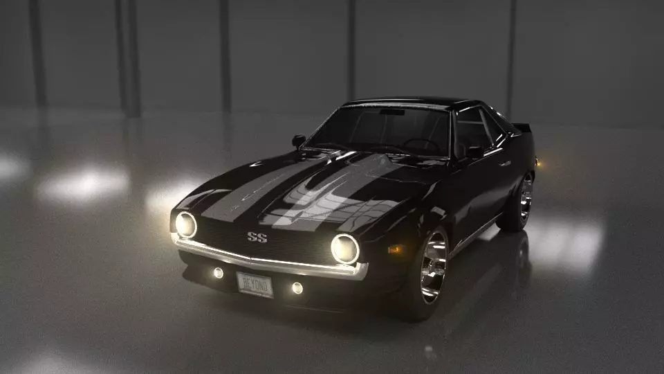 Chevrolet Camaro SS 1969 Rigged 3D model_0