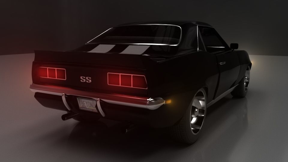 Chevrolet Camaro SS 1969 Rigged 3D model_3