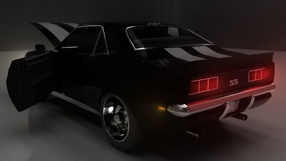Chevrolet Camaro SS 1969 Rigged 3D model_4