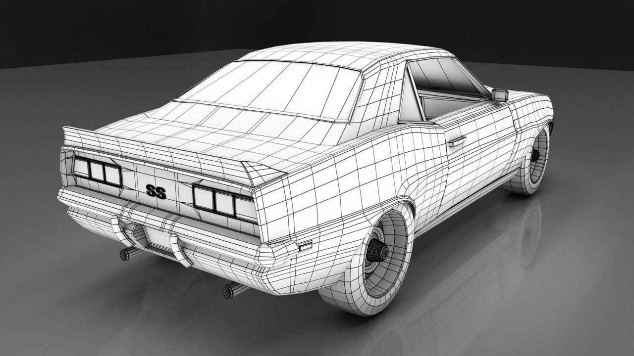 Chevrolet Camaro SS 1969 Rigged 3D model_12