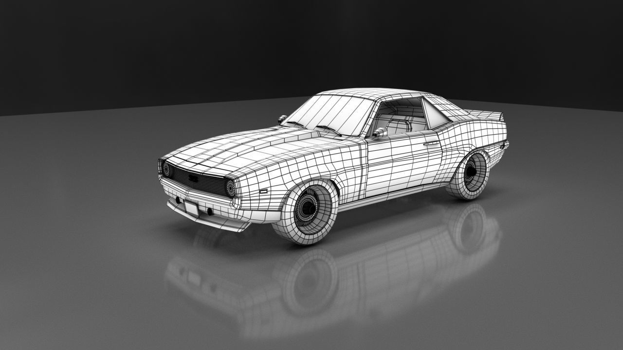 Chevrolet Camaro SS 1969 Rigged 3D model_10