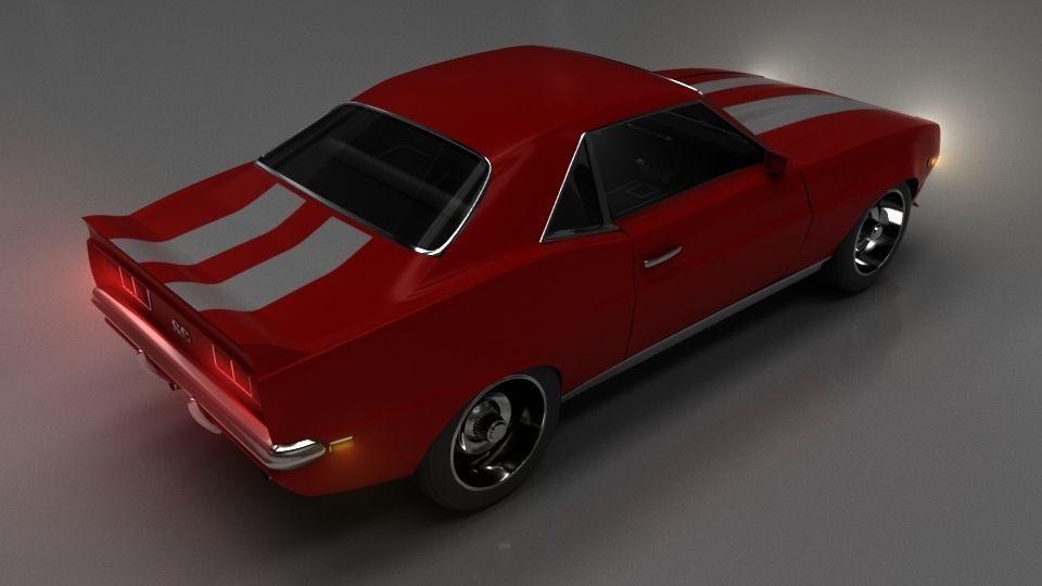 Chevrolet Camaro SS 1969 Rigged 3D model_9