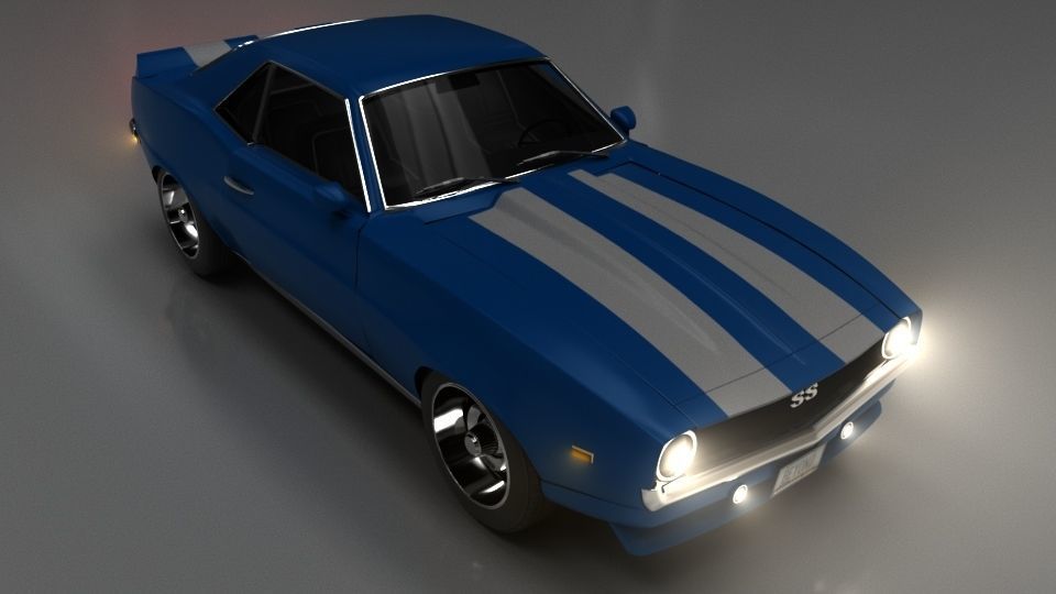 Chevrolet Camaro SS 1969 Rigged 3D model_7