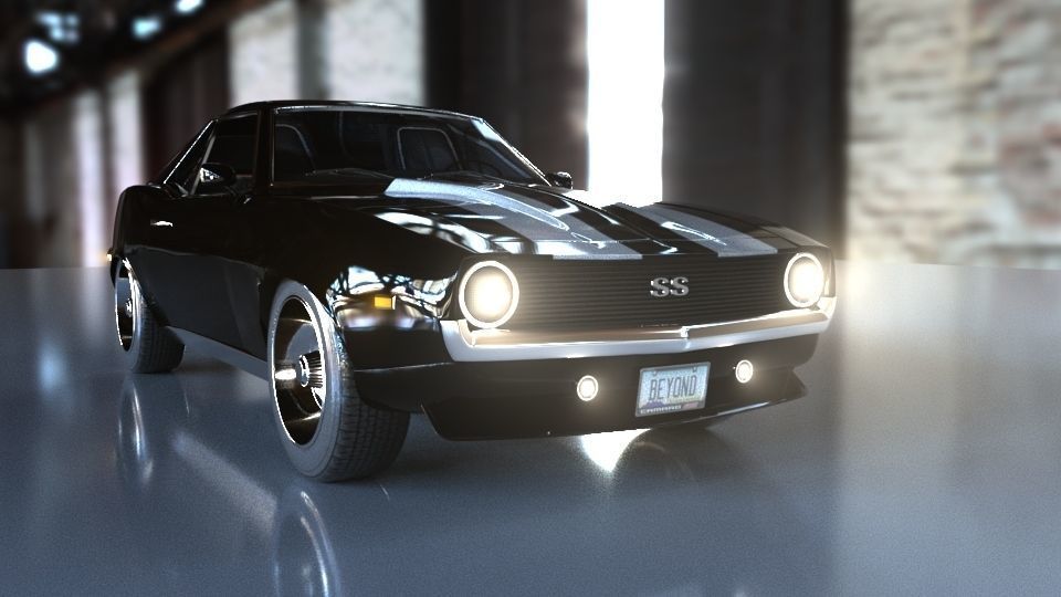 Chevrolet Camaro SS 1969 Rigged 3D model_2