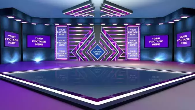 pink and blue virtual set