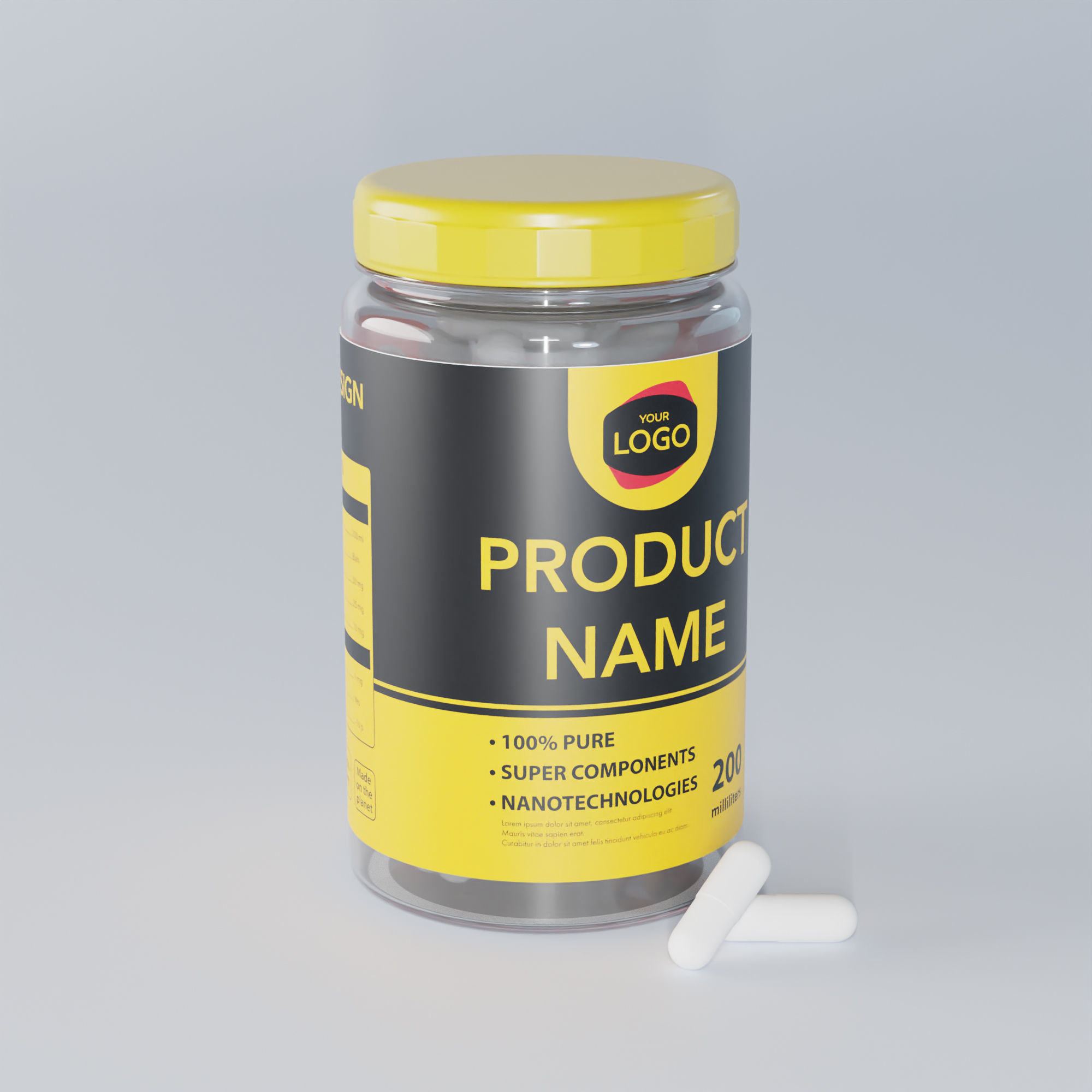 Pill Jar 3D model_10
