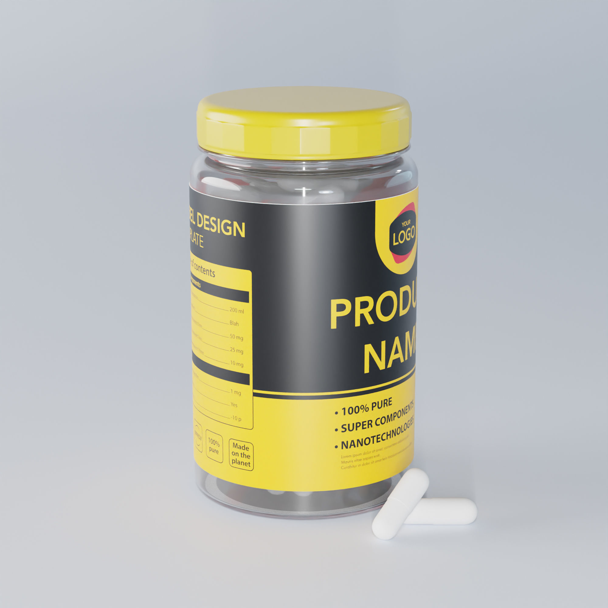 Pill Jar 3D model_12