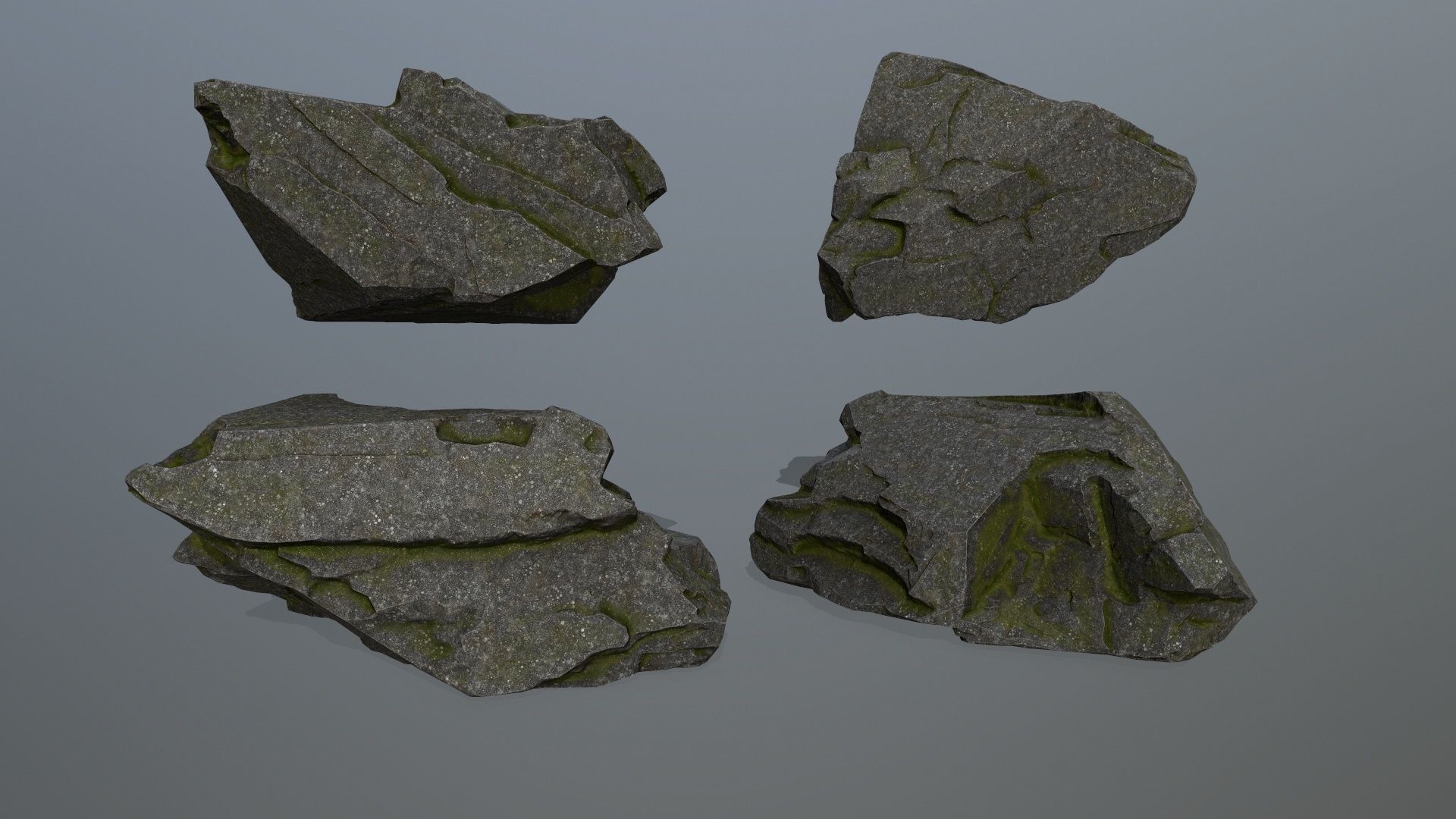 cliff rocks Low-poly 3D model_7