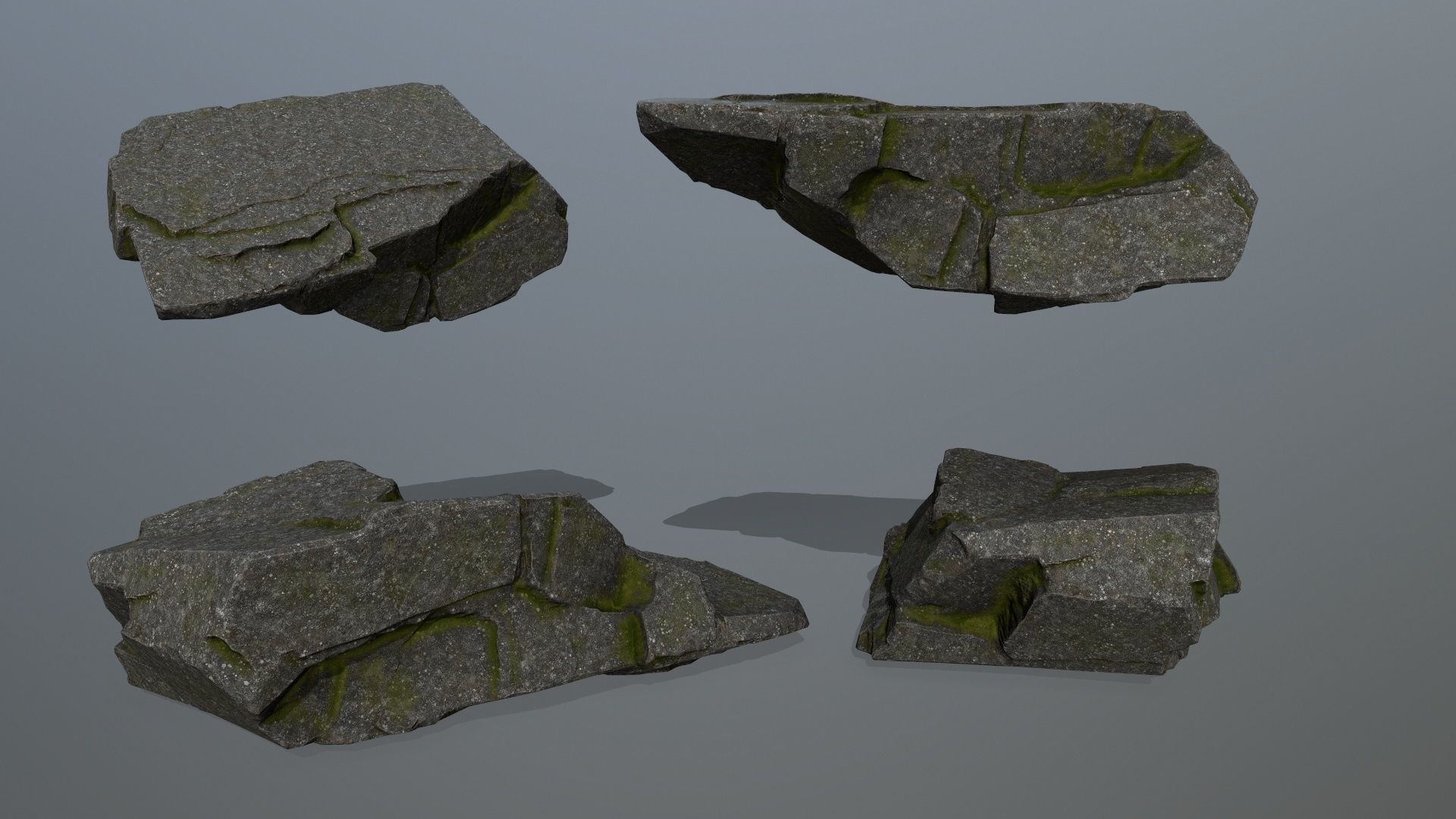 cliff rocks Low-poly 3D model_4