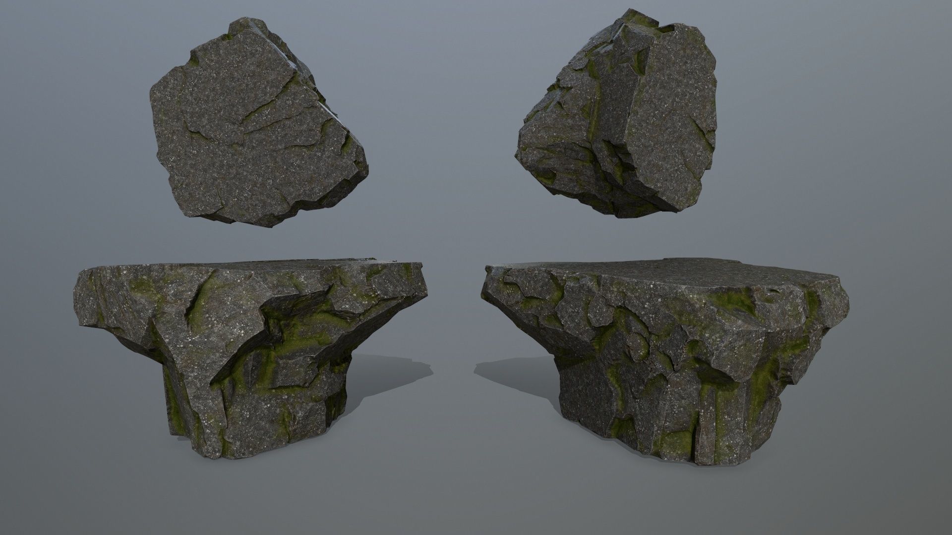 cliff rocks Low-poly 3D model_1