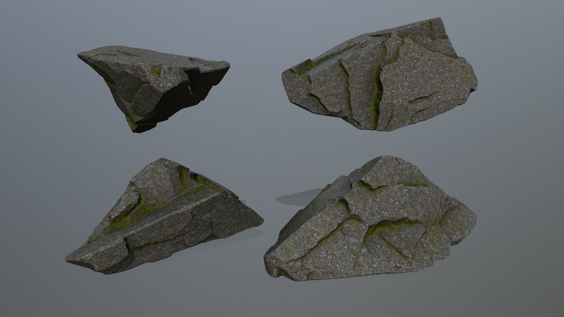 cliff rocks Low-poly 3D model_3
