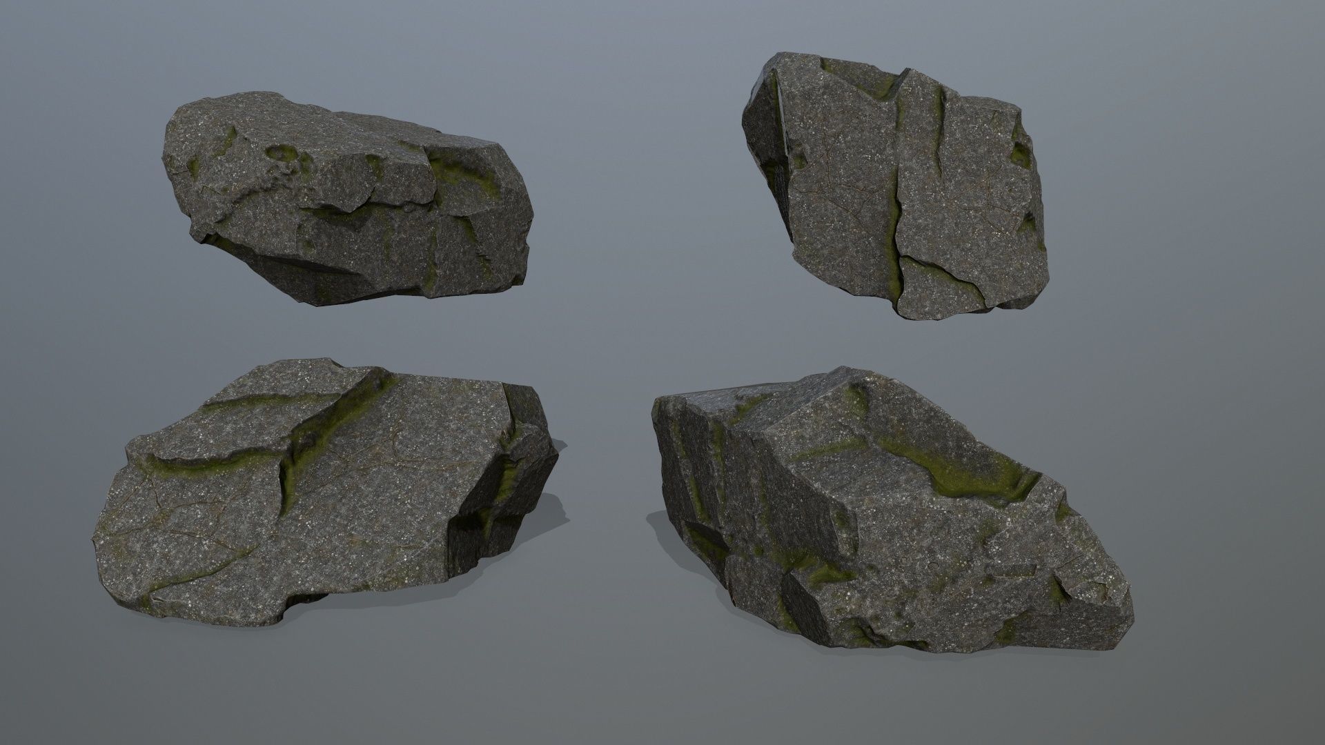 cliff rocks Low-poly 3D model_2