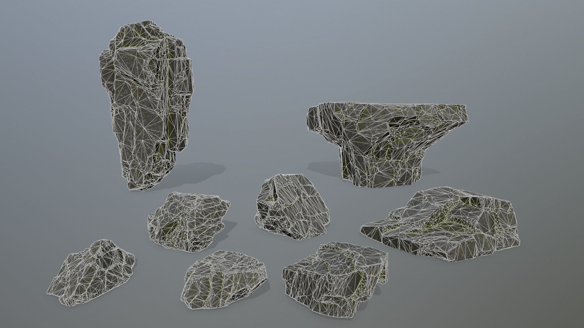 cliff rocks Low-poly 3D model_18