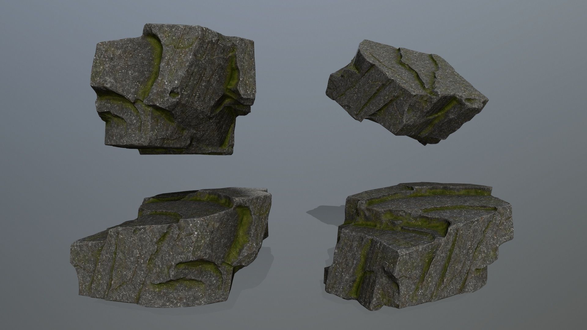 cliff rocks Low-poly 3D model_5