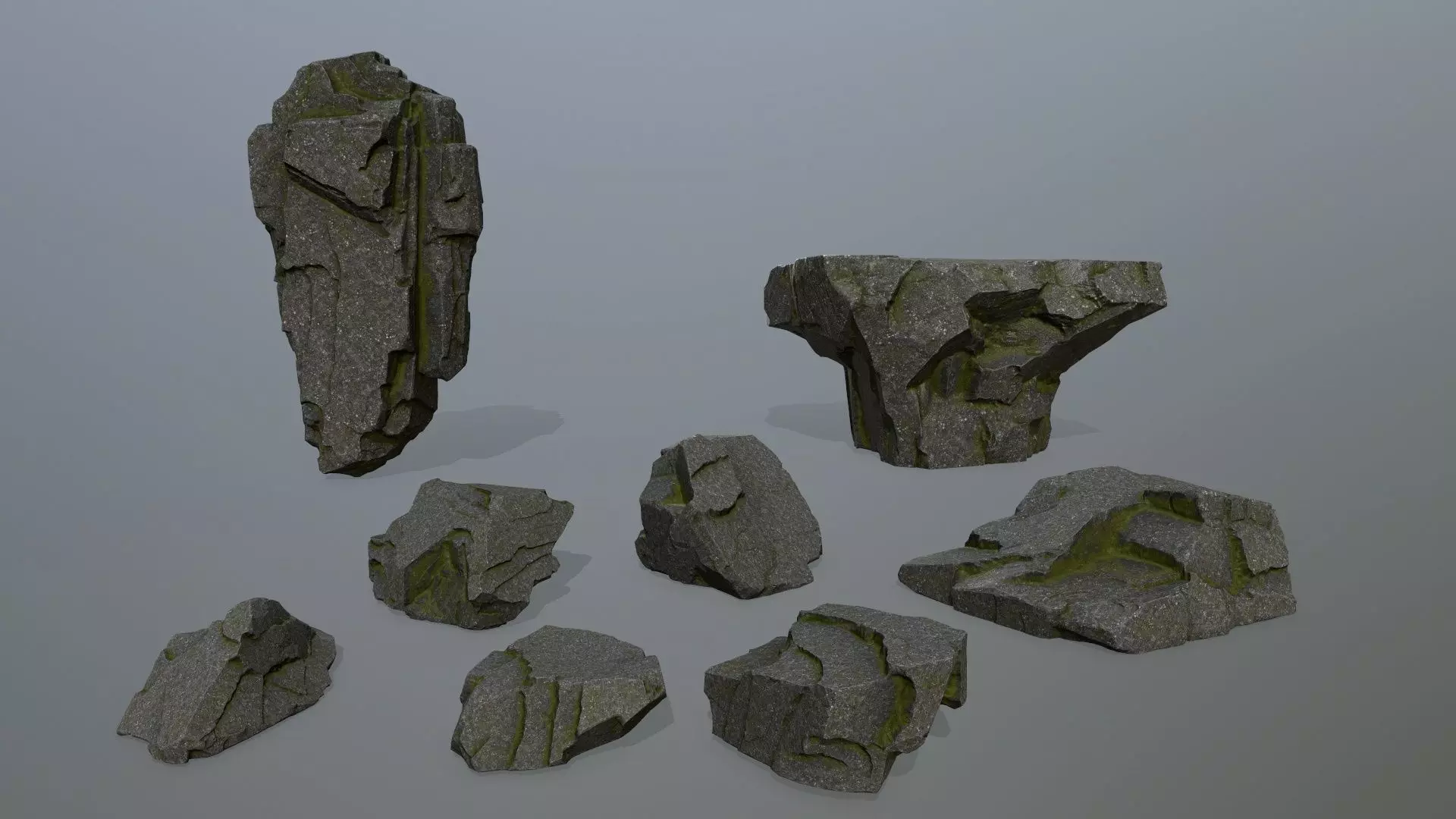 cliff rocks Low-poly 3D model_0