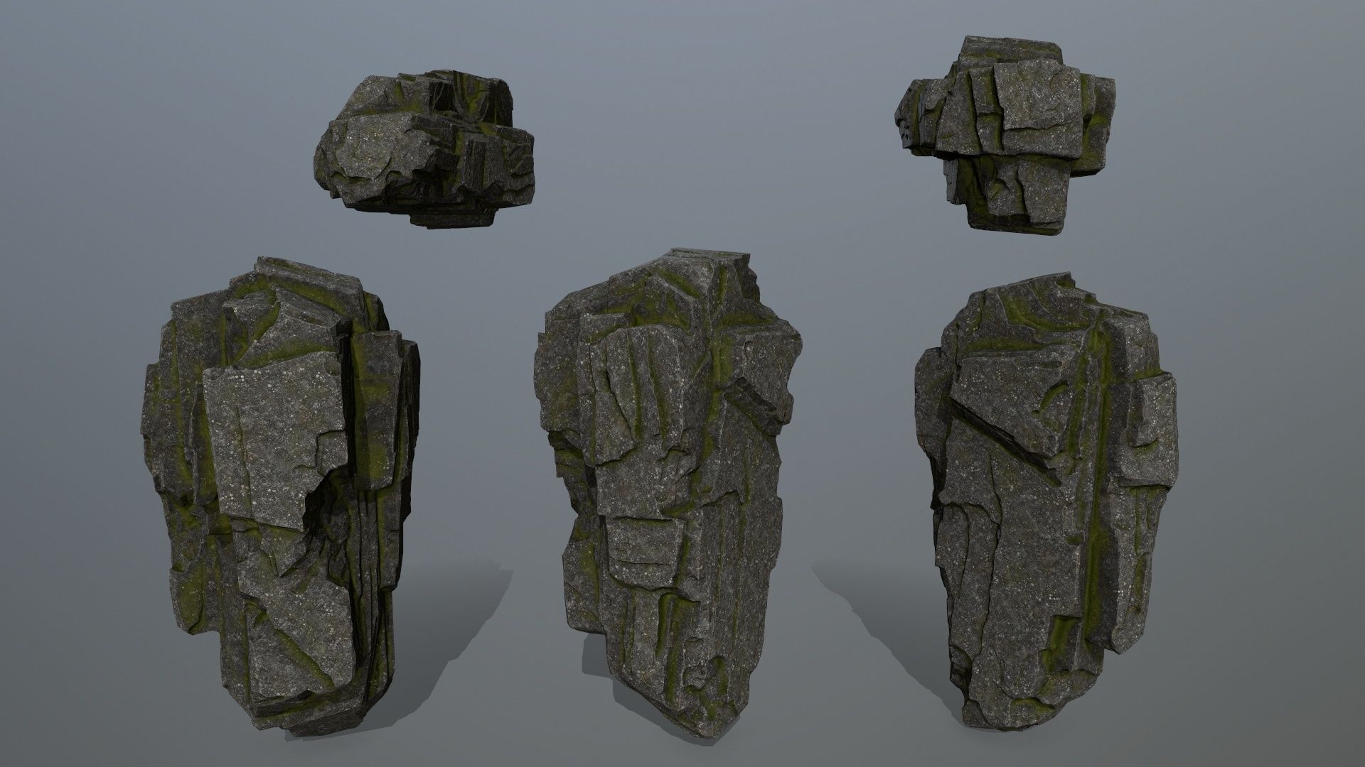 cliff rocks Low-poly 3D model_8