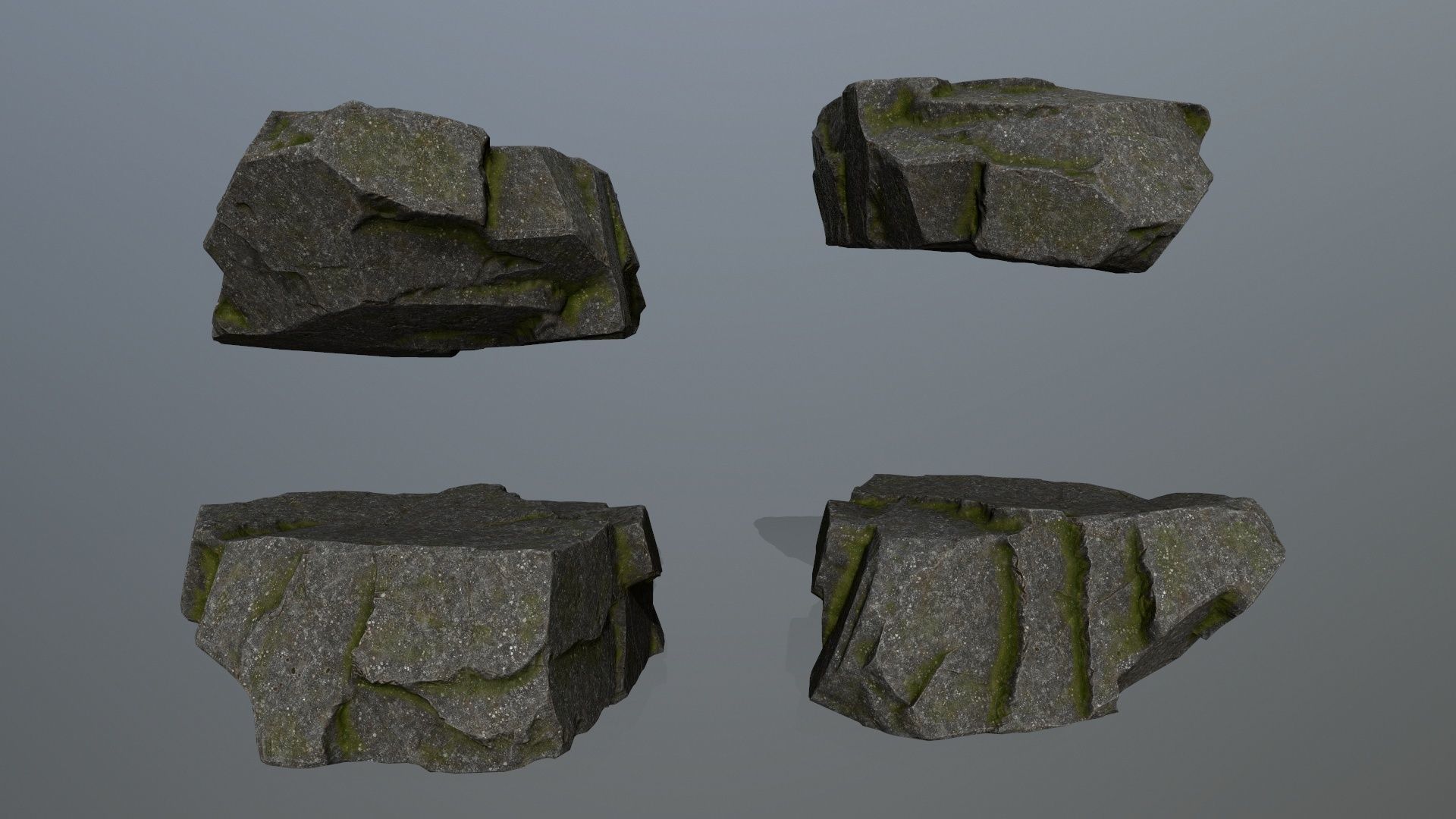 cliff rocks Low-poly 3D model_6