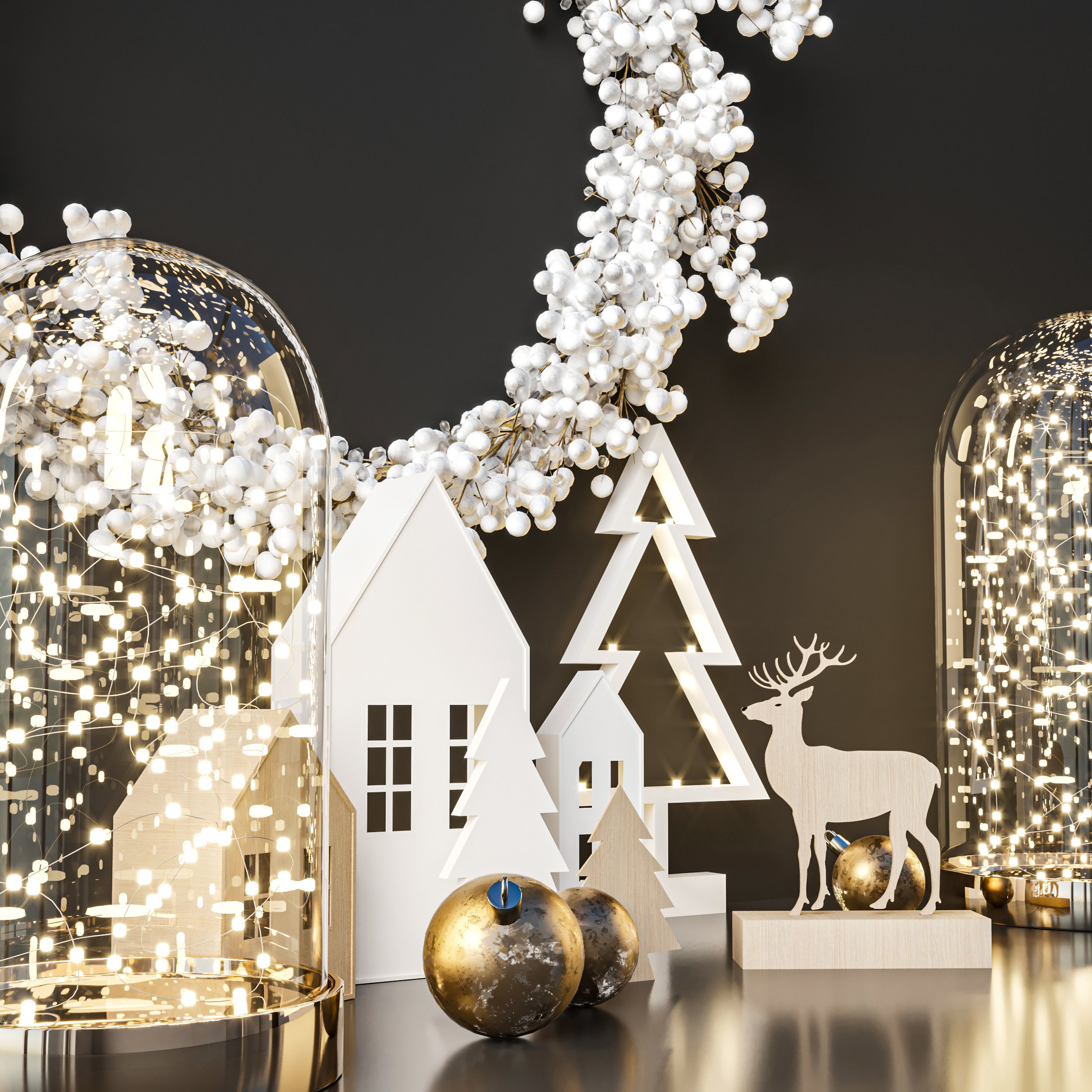 Christmas Decoration Set 3D model_3