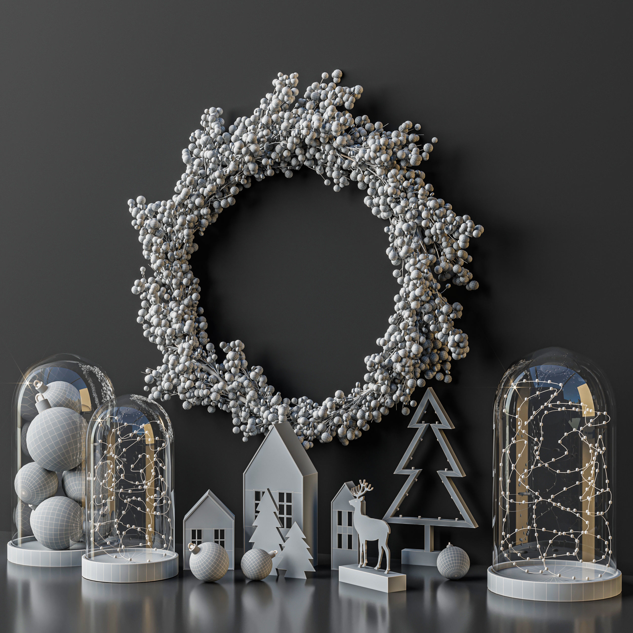 Christmas Decoration Set 3D model_4