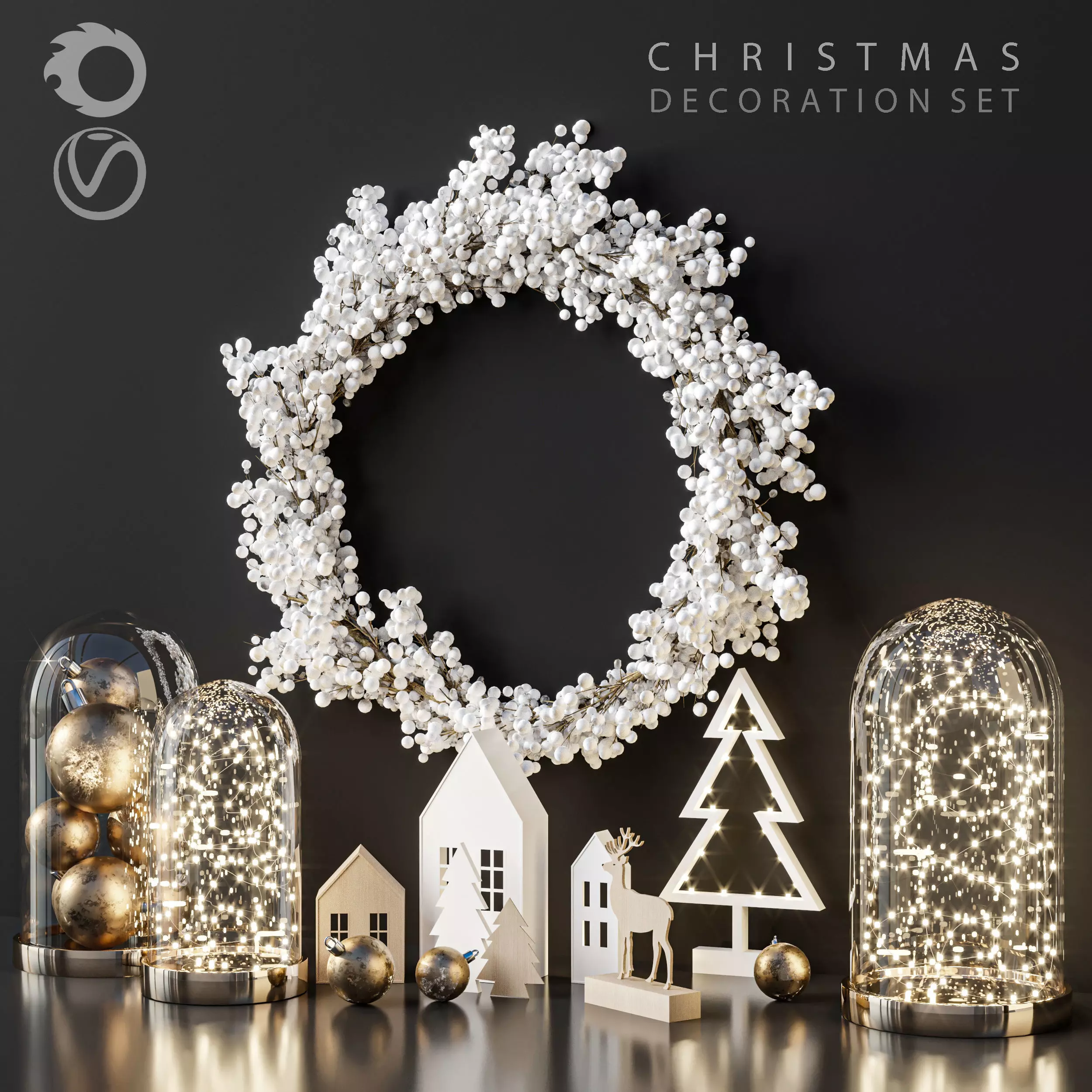 Christmas Decoration Set 3D model_0