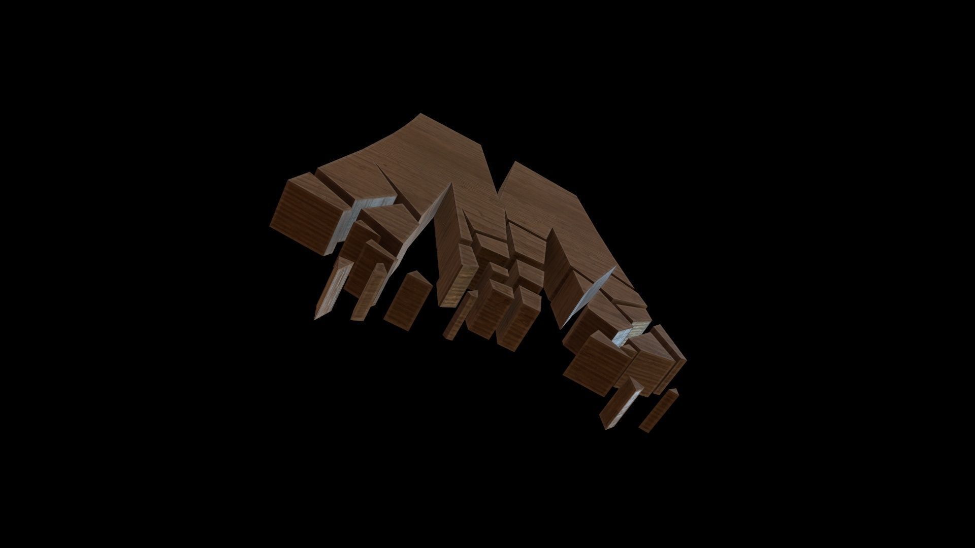 FONT-085 Letter M Low-poly 3D model_6