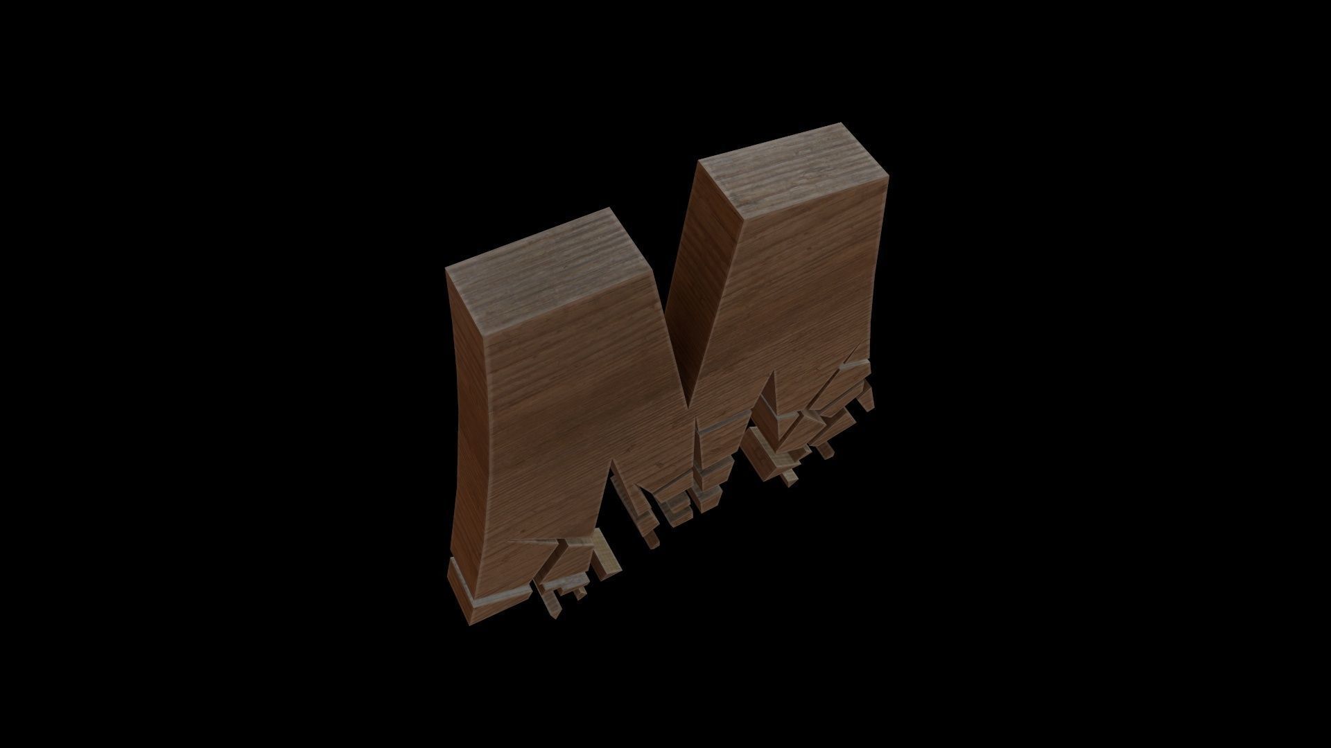 FONT-085 Letter M Low-poly 3D model_5
