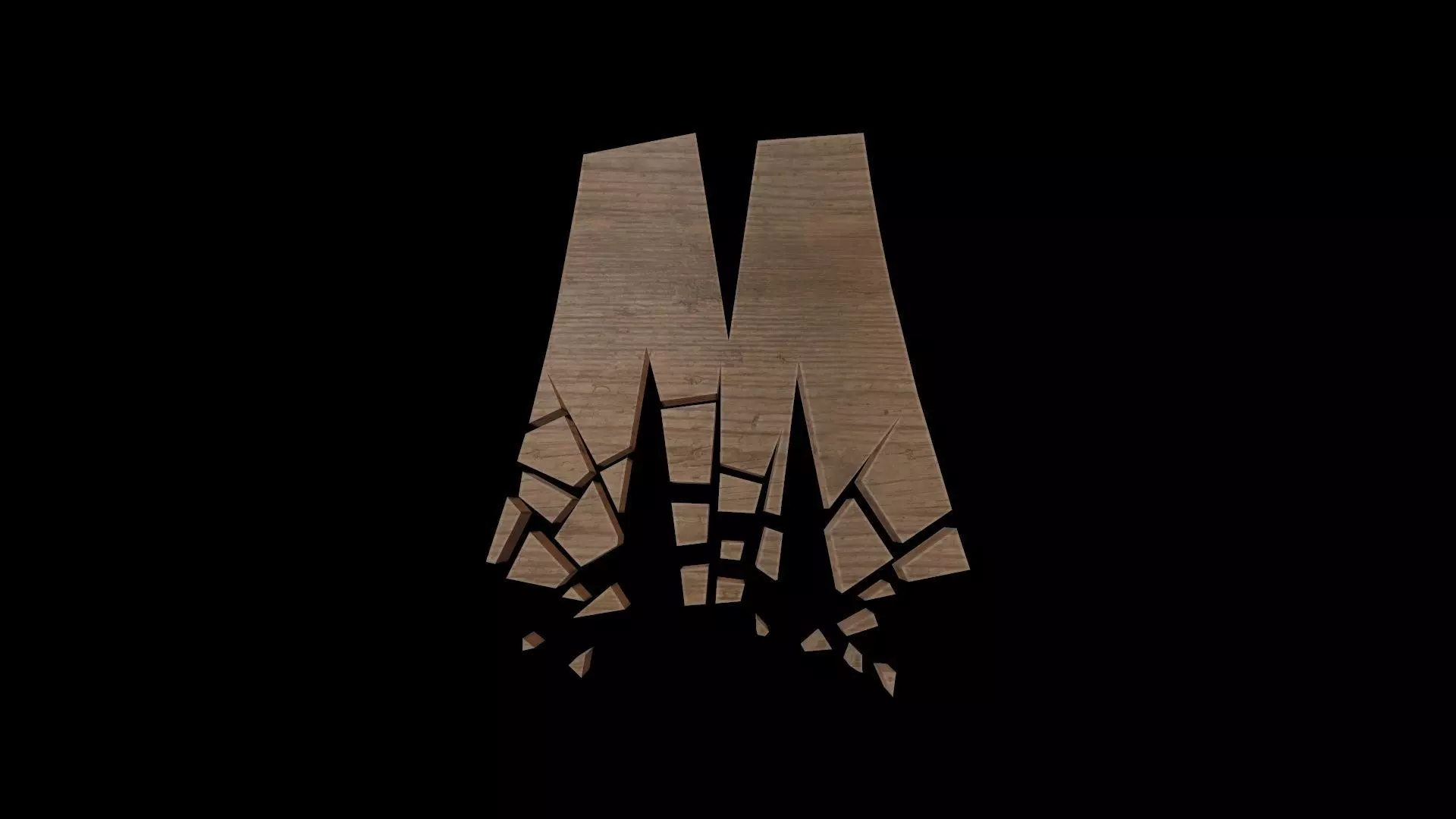 FONT-085 Letter M Low-poly 3D model_0