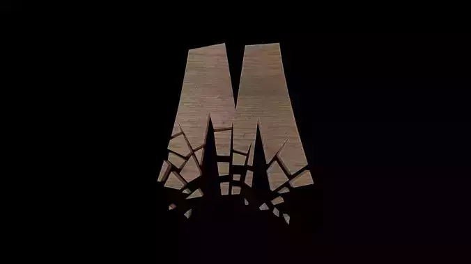 FONT-085 Letter M Low-poly 3D model