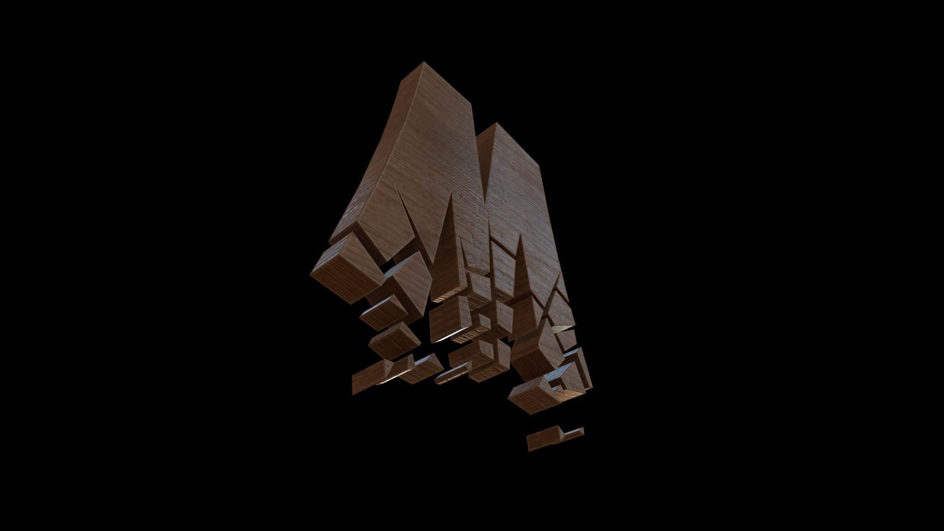 FONT-085 Letter M Low-poly 3D model_4