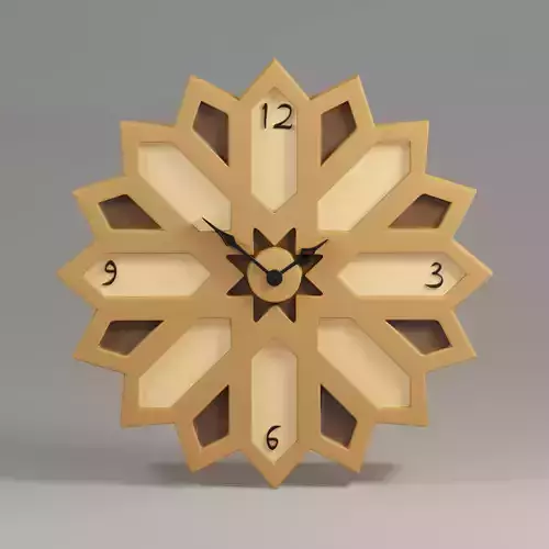 Wooden Geometric clock