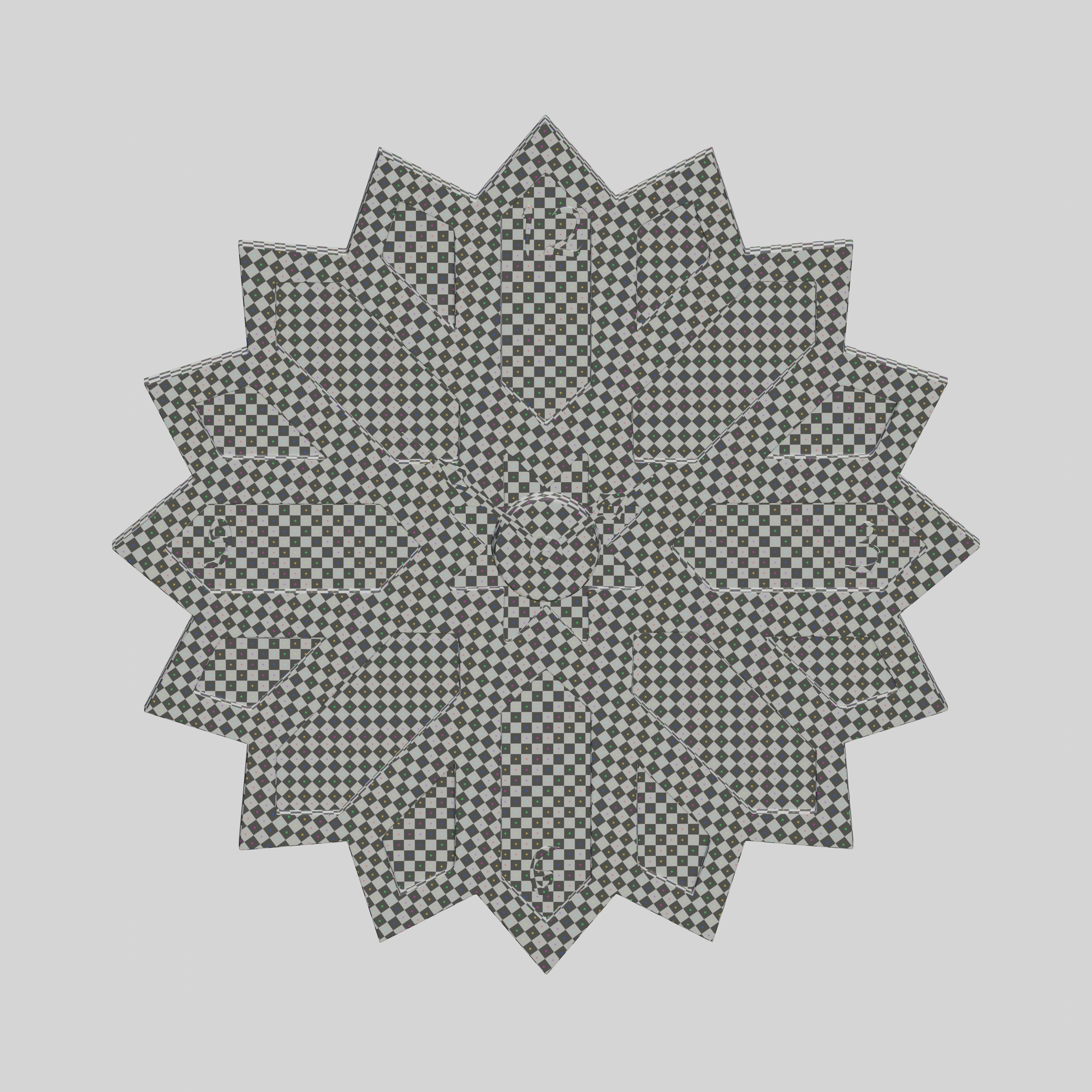 Wooden Geometric clock 3D model_8