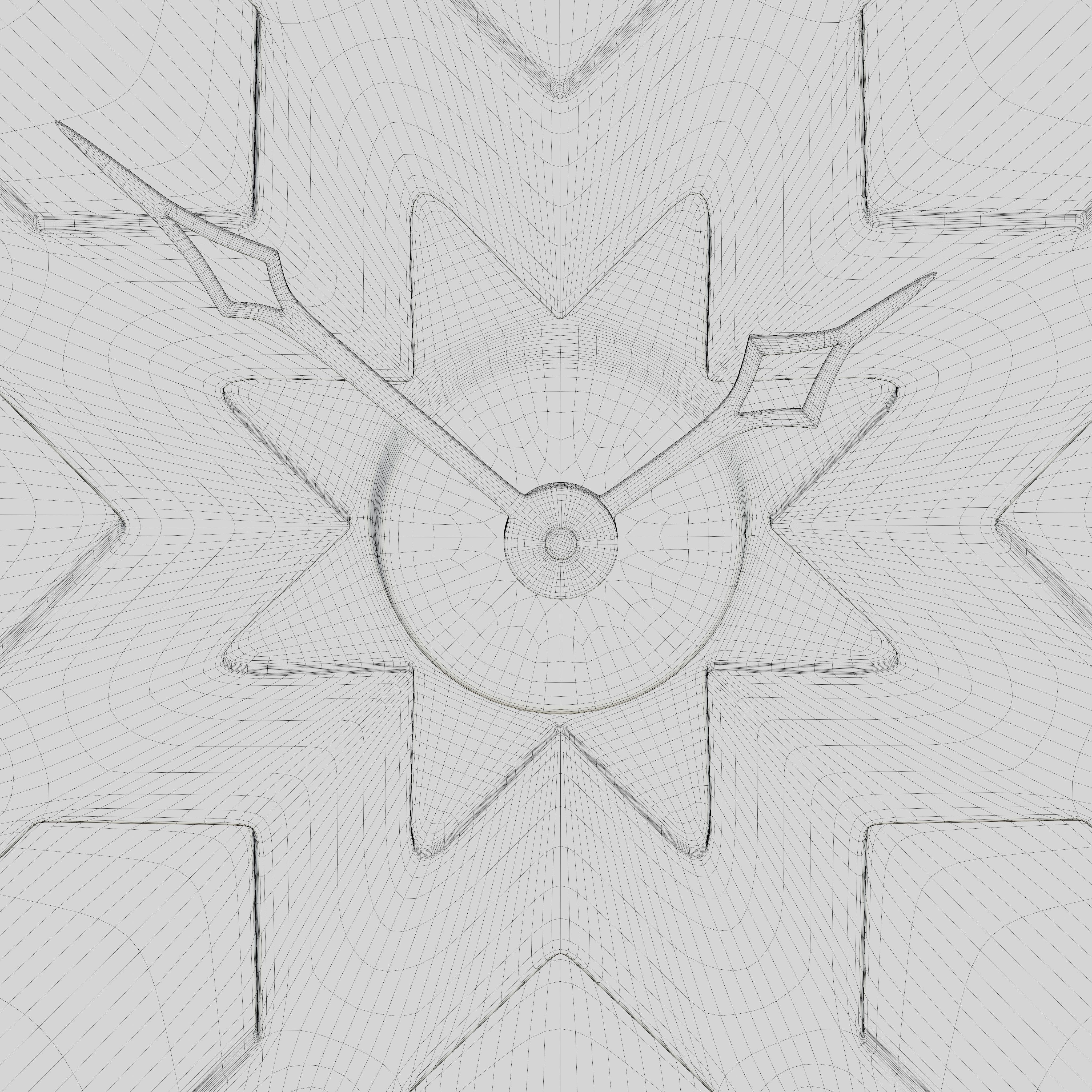 Wooden Geometric clock 3D model_7