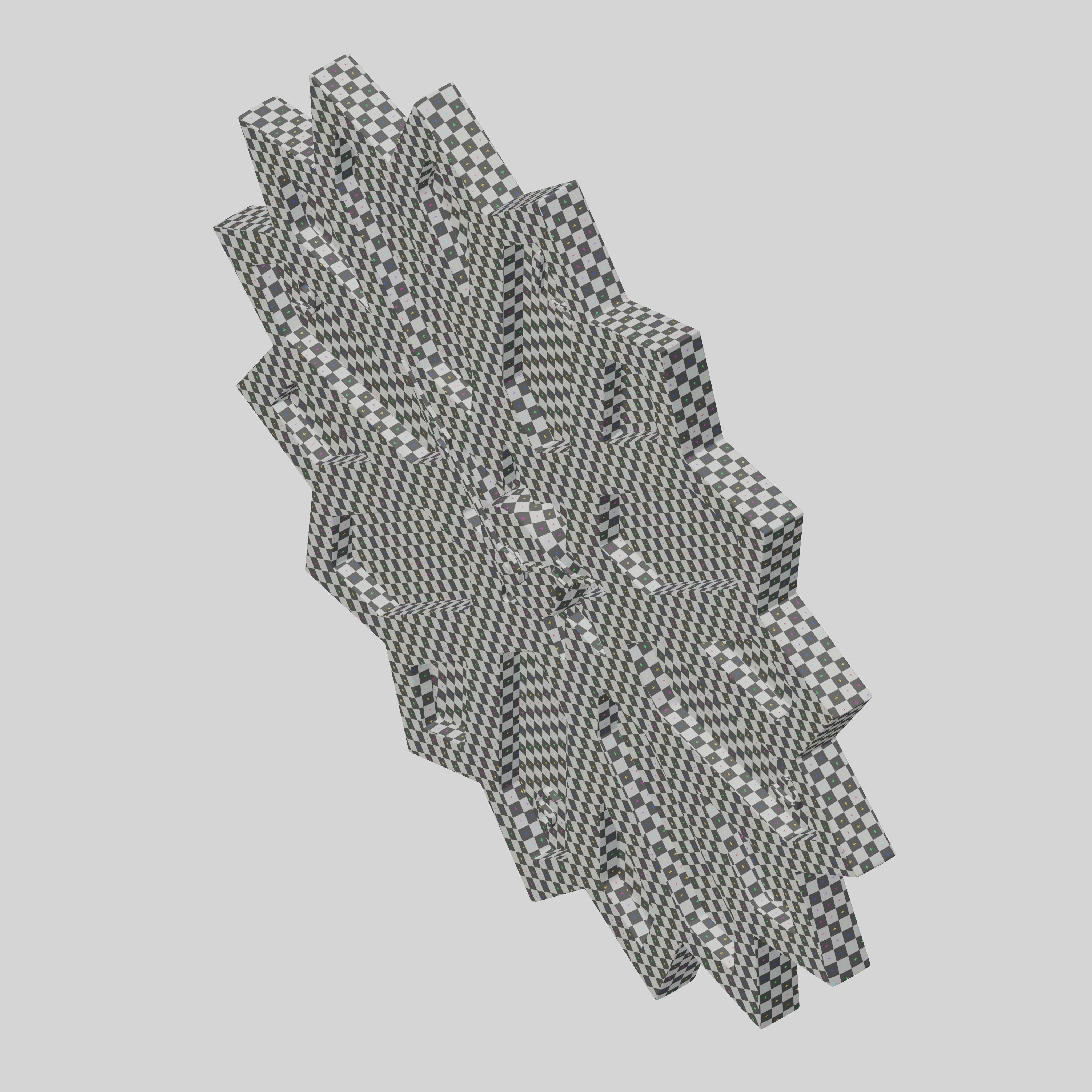 Wooden Geometric clock 3D model_9